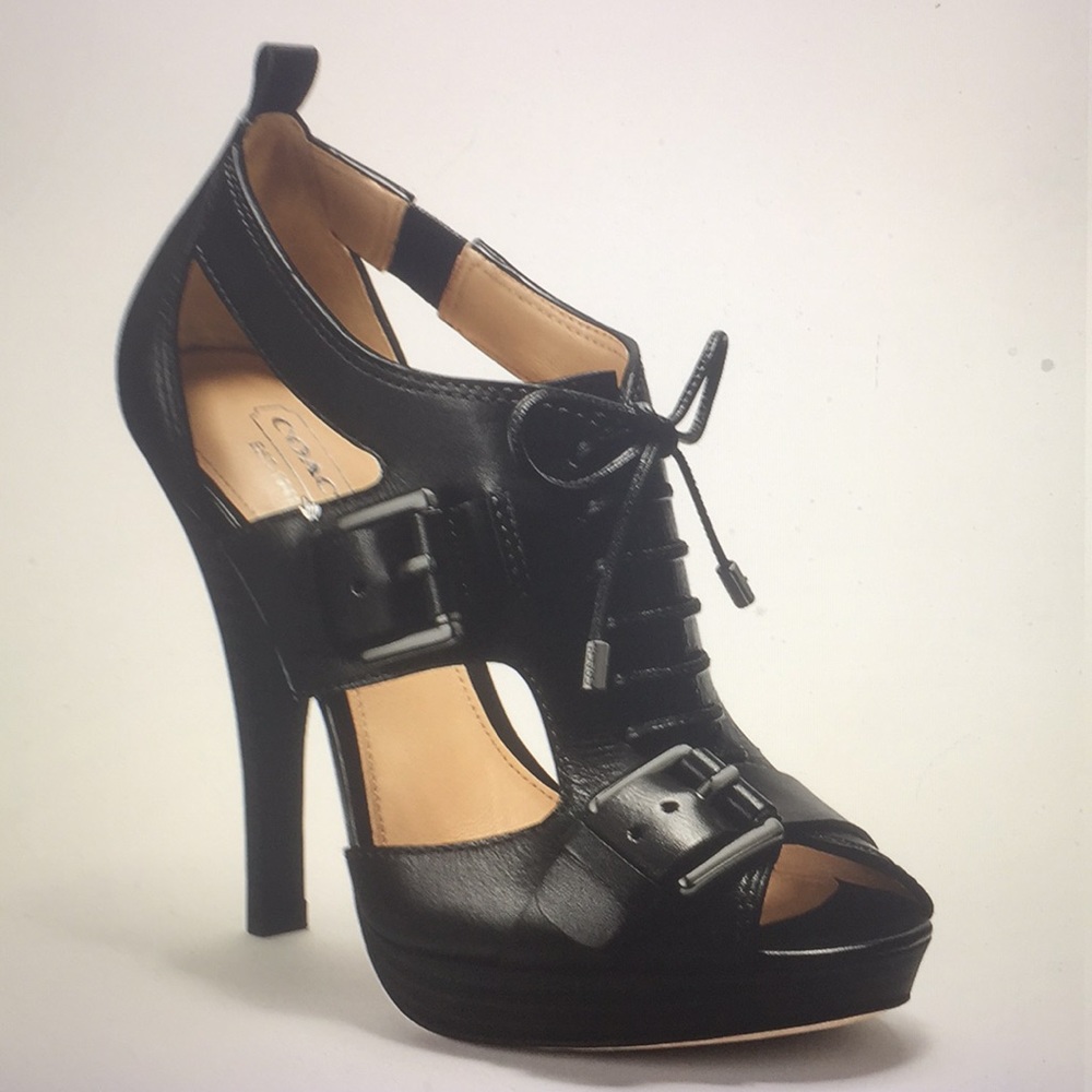 AUTHENTIC COACH SHOE SOFIA SEMI MATTE CALF LEATHER